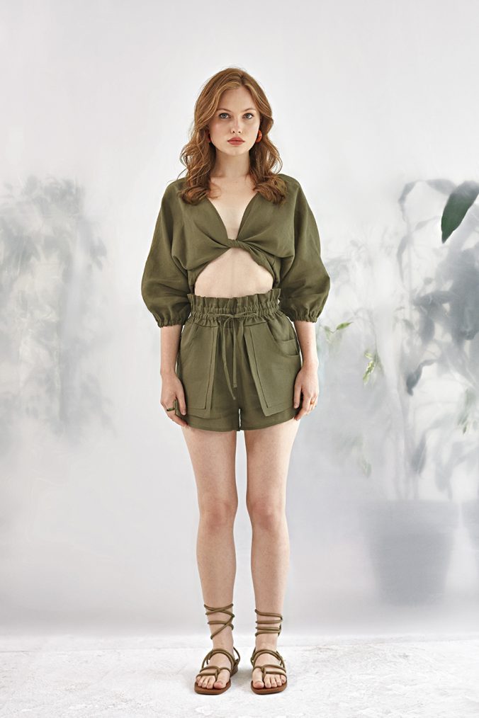 Linen Shorts – Green