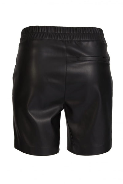 Mary Leather Shorts – Matte Black