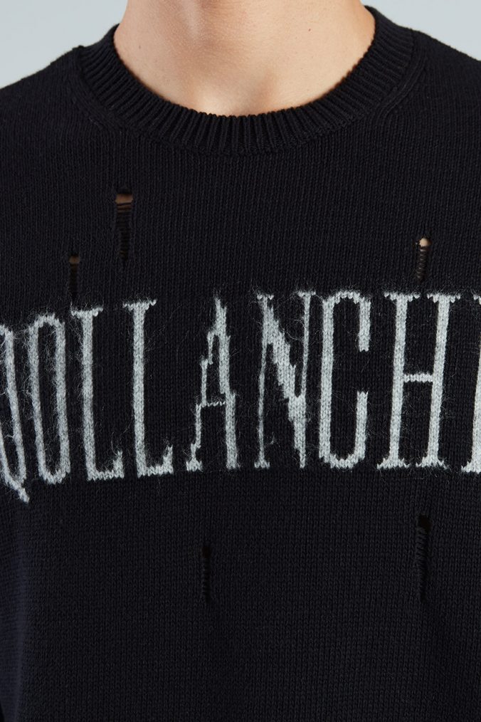 Ripped Knit Sweater – Siyah