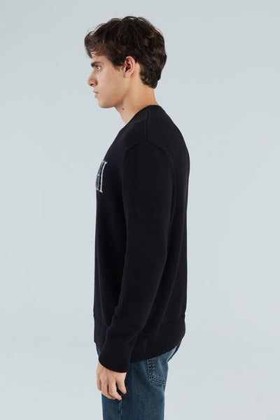 Ripped Knit Sweater – Siyah