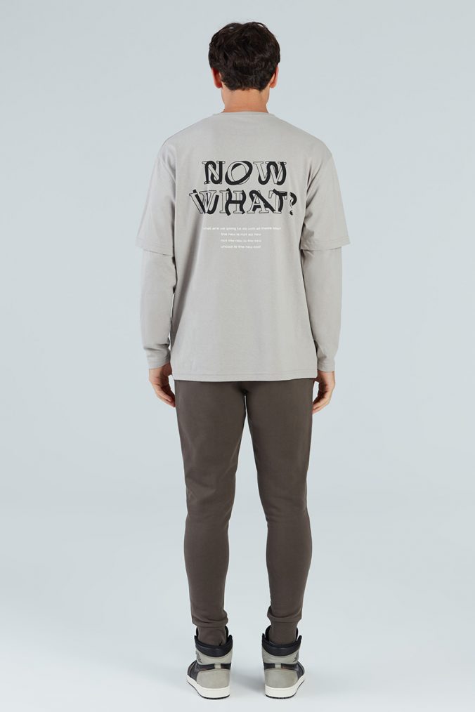 Now What Long Sleeve T-Shirt – Stone