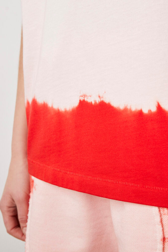 Tie Dye Vatkalı T-Shirt – Pembe & Kırmızı