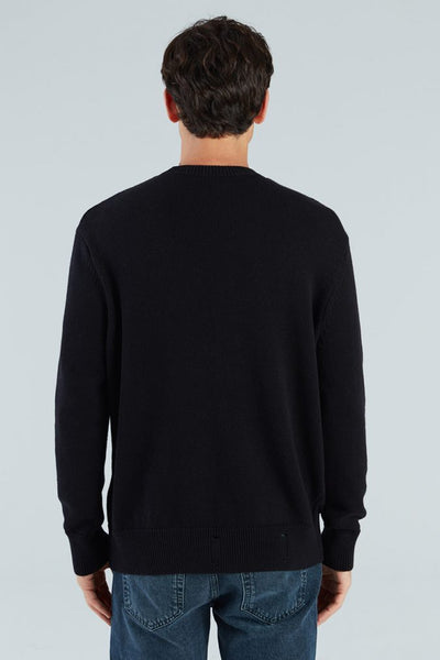 Ripped Knit Sweater – Black