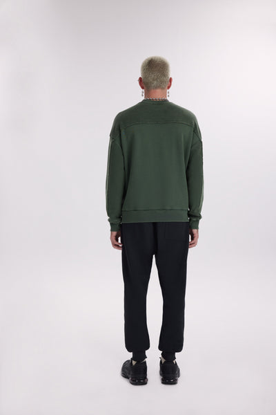 Faces Oversize Washed Sweatshirt - Washed Green