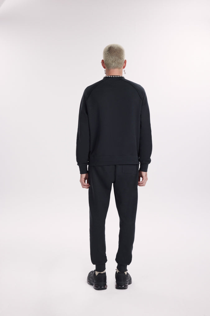 Ouli Oversize Raglan Sweatshirt - Space Black